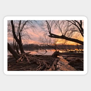 Potomac River Sunset Sticker